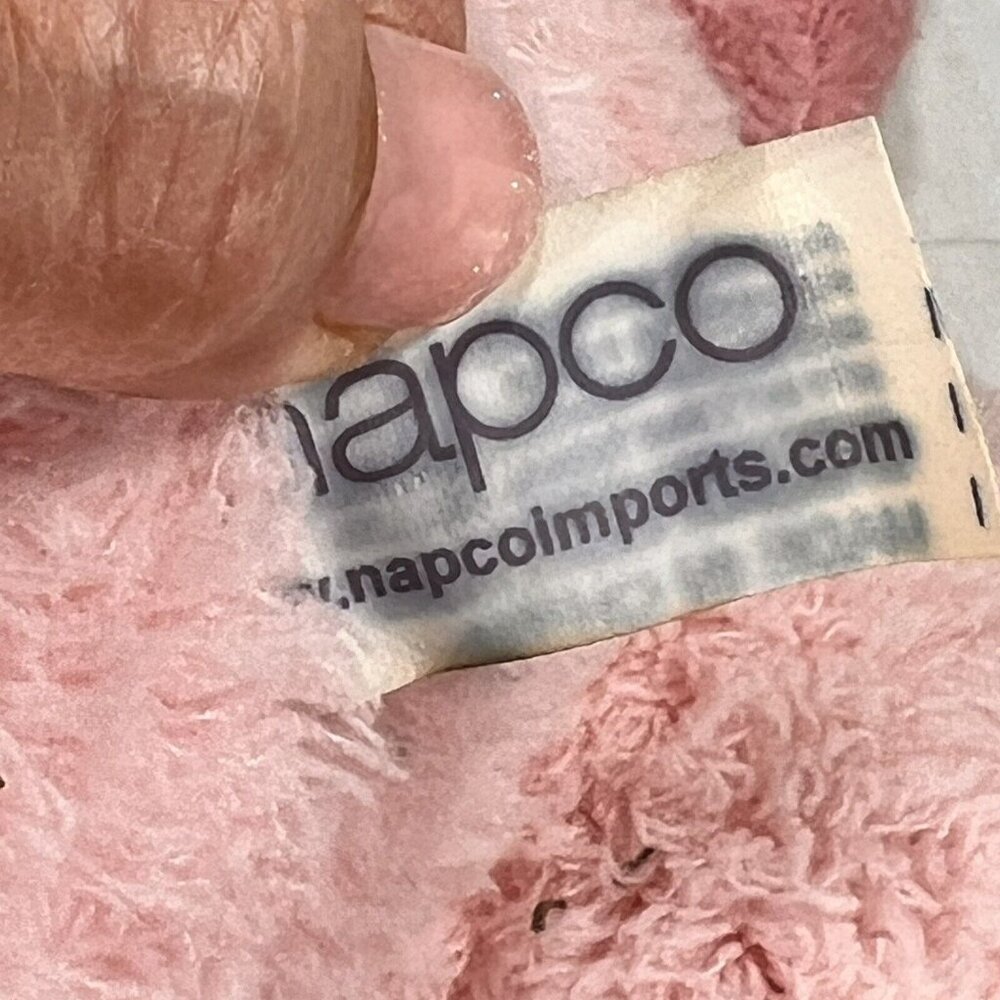 Napco Pink Lotsa Love Teddy Bear Plush 12 inch Soft Sheer Bow Lovey Baby READ - Picture 6 of 11